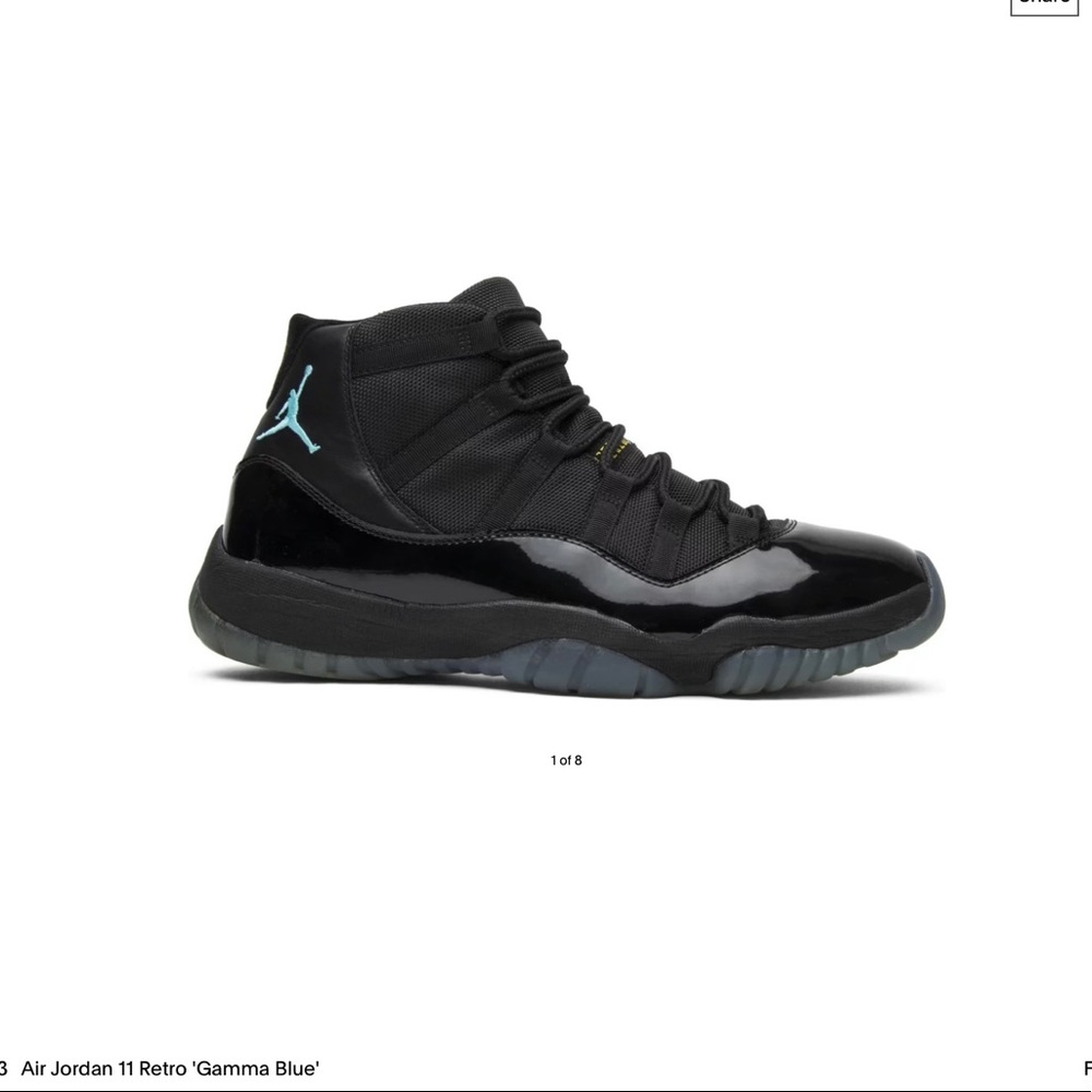 Nike Air Jordan 11 Retro Gamma Blue 2013 US Mens 8.5 Black Sneakers